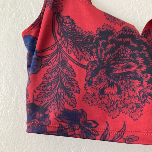 Free People Movement Ashford Lose Control Bra Red Floral Workout Errands XS - Picture 4 of 11